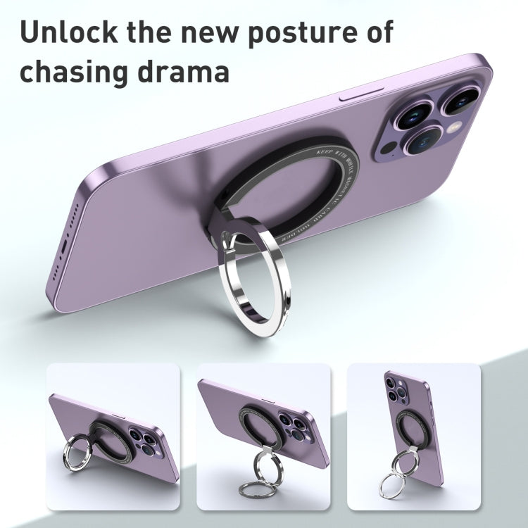 Car Magnetic Dual Axis Ring Phone Holder(Frosted Purple) - Ring Holder by PMC TechLife | Online Shopping South Africa | PMC TechLife