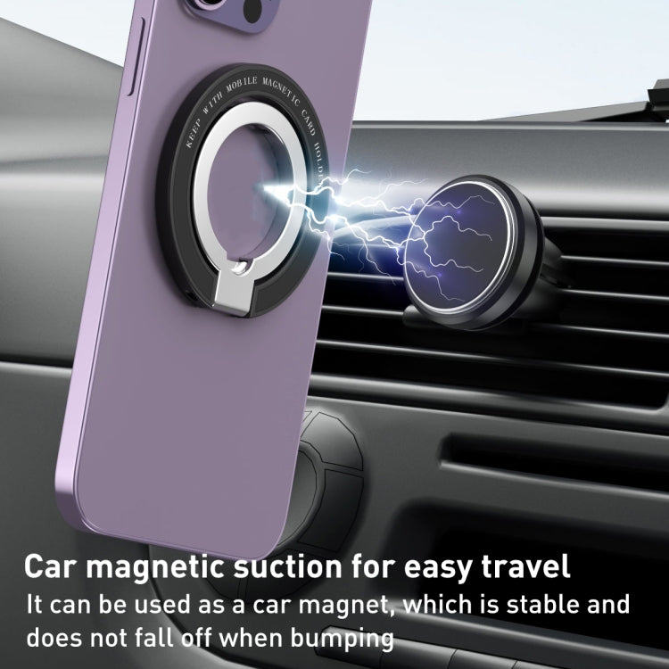 Car Magnetic Dual Axis Ring Phone Holder(Bright Black) - Ring Holder by PMC TechLife | Online Shopping South Africa | PMC TechLife