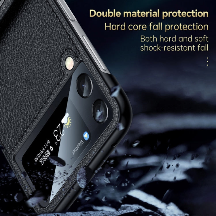 For Samsung Galaxy Z Flip4 SULADA Invisible Bracket Leather Back Cover Phone Case(Dark Green) - Galaxy Z Flip4 5G Cases by SULADA | Online Shopping South Africa | PMC TechLife | Buy Now Pay Later Mobicred
