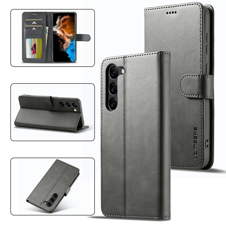 For Samsung Galaxy S23 5G LC.IMEEKE Calf Texture Horizontal Flip Leather Phone Case(Grey) - free shipping - PMC TechLife - Order now!