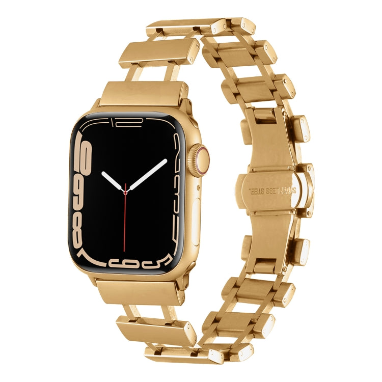 Hollow Stainless Steel Watch Band For Apple Watch Series 8&7 41mm / SE 2&6&SE&5&4 40mm / 3&2&1 38mm(Gold) - free shipping - PMC TechLife - Order now!