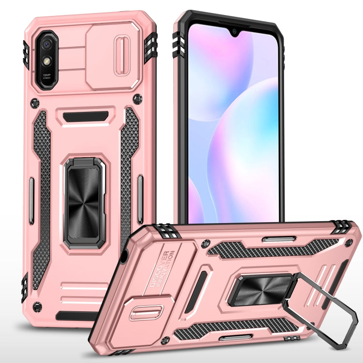 For Xiaomi Redmi 9A Armor PC + TPU Camera Shield Phone Case(Rose Gold) - free shipping - PMC TechLife - Order now!