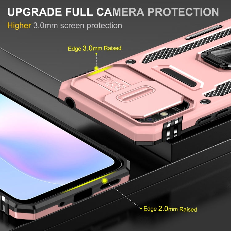 For Xiaomi Redmi 9A Armor PC + TPU Camera Shield Phone Case(Rose Gold) - free shipping - PMC TechLife - Order now!