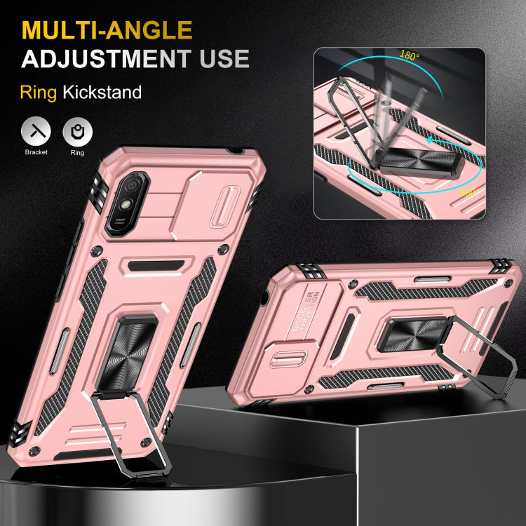 For Xiaomi Redmi 9A Armor PC + TPU Camera Shield Phone Case(Rose Gold) - free shipping - PMC TechLife - Order now!
