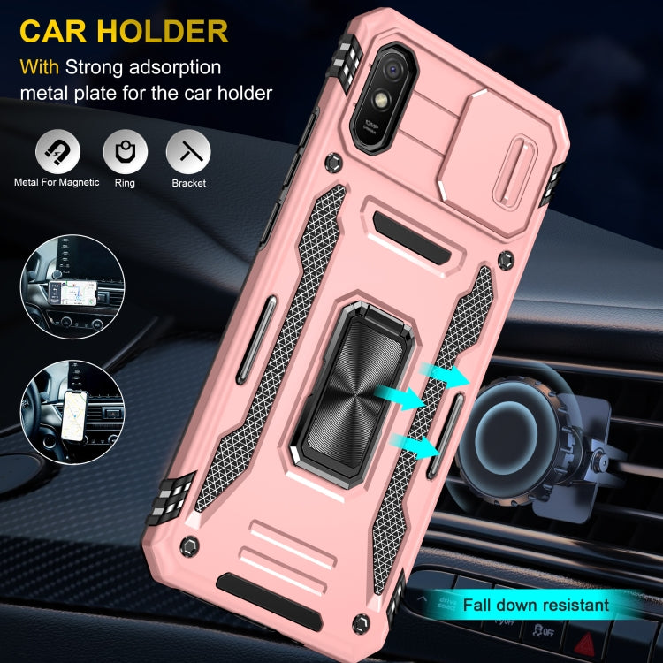 For Xiaomi Redmi 9A Armor PC + TPU Camera Shield Phone Case(Rose Gold) - free shipping - PMC TechLife - Order now!