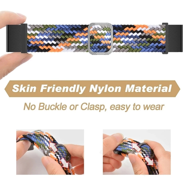 Compatible with Garmin Fenix 7X Adjustable Nylon Braided Elasticity Watch Band(Colorful Denim) - free shipping - PMC TechLife - Order now!