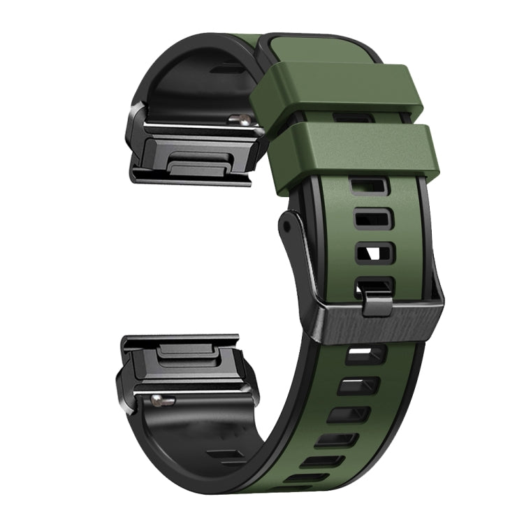 Compatible with Garmin Fenix 7 22mm Plain Weave Two-Color Quick Release Silicone Watch Band(Army Green) - free shipping - PMC TechLife - Order now!