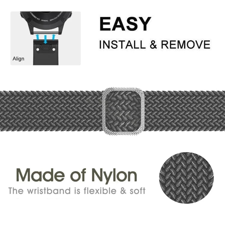 Compatible with Garmin Fenix 7 Adjustable Nylon Braided Elasticity Watch Band(Blue) - free shipping - PMC TechLife - Order now!