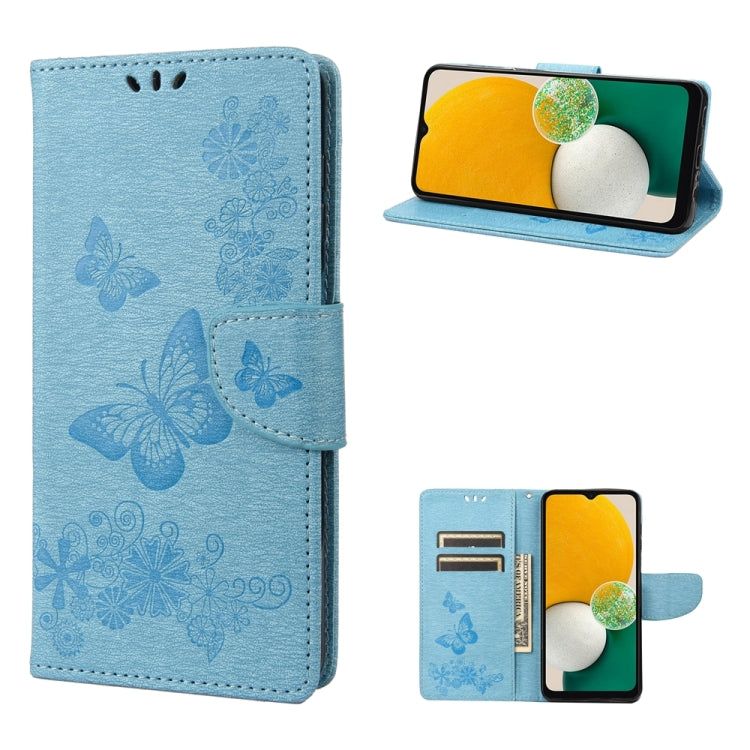 For Samsung Galaxy A54 5G Butterfly Embossed Horizontal Flip Leather Phone Case(Blue) - free shipping - PMC TechLife - Order now!