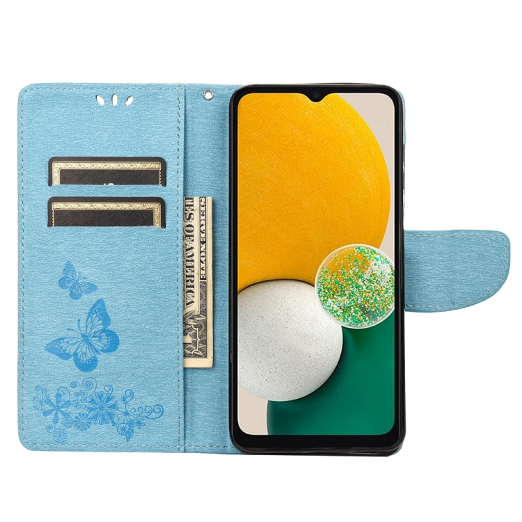 For Samsung Galaxy A54 5G Butterfly Embossed Horizontal Flip Leather Phone Case(Blue) - free shipping - PMC TechLife - Order now!