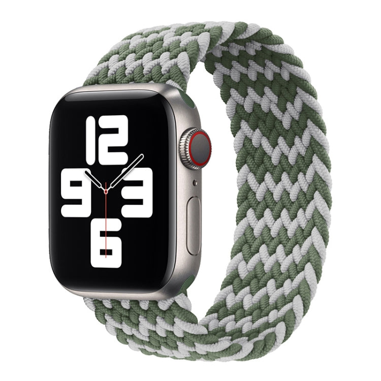 Nylon Single-turn Braided Watch Band For Apple Watch Ultra 49mm&Watch Ultra 2 49mm / Series 9&8&7 45mm / SE 3&SE 2&6&SE&5&4 44mm / 3&2&1 42mm, Length:155mm(W Green Grey) - Watch Bands by HAWEEL | Online Shopping South Africa | PMC TechLife | Buy Now Pay Later Mobicred