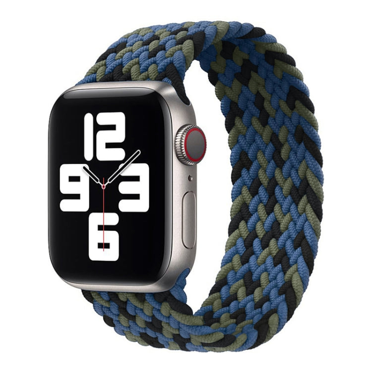Nylon Single-turn Braided Watch Band For Apple Watch Ultra 49mm&Watch Ultra 2 49mm / Series 9&8&7 45mm / SE 3&SE 2&6&SE&5&4 44mm / 3&2&1 42mm, Length:155mm(Blue Camouflage) - Watch Bands by HAWEEL | Online Shopping South Africa | PMC TechLife | Buy Now Pay Later Mobicred