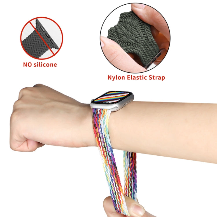 Nylon Single-turn Braided Watch Band For Apple Watch Ultra 49mm&Watch Ultra 2 49mm / Series 9&8&7 45mm / SE 3&SE 2&6&SE&5&4 44mm / 3&2&1 42mm, Length:155mm(W Green Grey) - Watch Bands by HAWEEL | Online Shopping South Africa | PMC TechLife | Buy Now Pay Later Mobicred