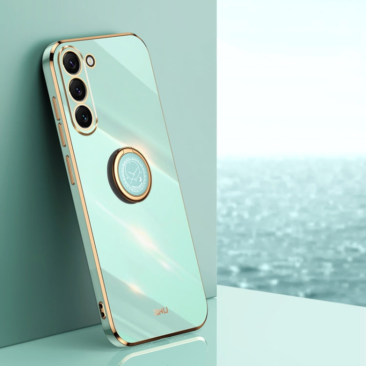 For Samsung Galaxy S23+ 5G XINLI Straight Edge 6D Electroplate TPU Phone Case with Ring Holder(Mint Green) - free shipping - PMC TechLife - Order now!