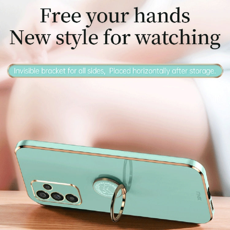 For Samsung Galaxy A14 5G XINLI Straight Edge 6D Electroplate TPU Phone Case with Ring Holder(Pink) - free shipping - PMC TechLife - Order now!