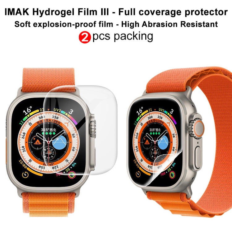 For Apple Watch Ultra 49mm 2pcs imak Curved Full Screen Hydrogel Film Front Protector - free shipping - PMC TechLife - Order now!