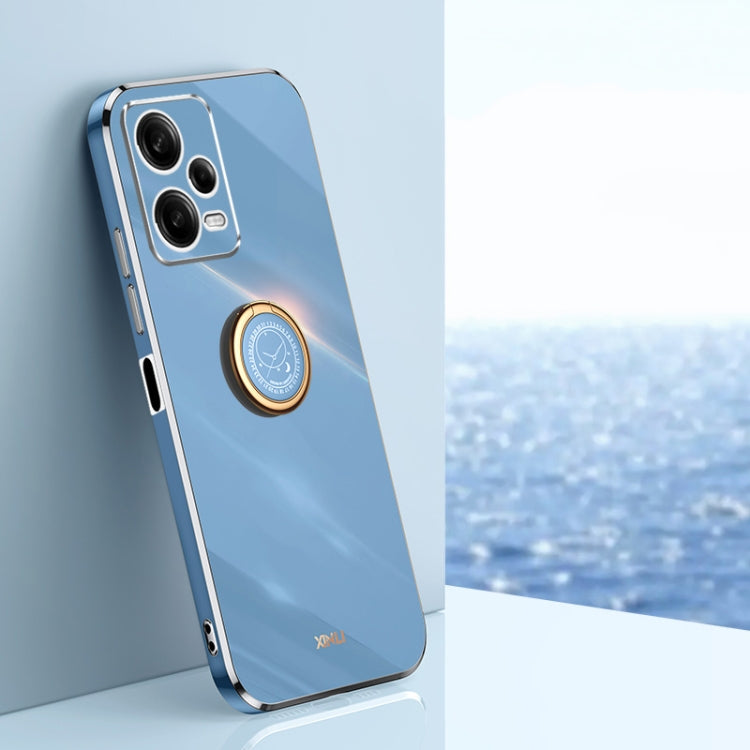 For Xiaomi Redmi Note 12 Pro 5G China XINLI Straight Edge 6D Electroplate TPU Phone Case with Ring Holder(Celestial Blue) - free shipping - PMC TechLife - Order now!