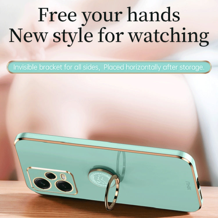 For Xiaomi Redmi Note 12 Pro+ China XINLI Straight Edge 6D Electroplate TPU Phone Case with Ring Holder(Black) - free shipping - PMC TechLife - Order now!