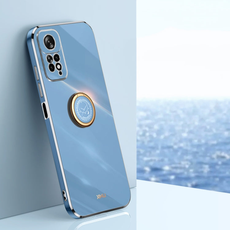 For Xiaomi Redmi Note 11 Pro 4G/5G Foreign XINLI Straight Edge 6D Electroplate TPU Phone Case with Ring Holder(Celestial Blue) - free shipping - PMC TechLife - Order now!