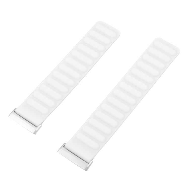 For Fitbit Versa 4 / 3 / Sense 2 20mm Silicone Magnetic Watch Band(White) - free shipping - PMC TechLife - Order now!