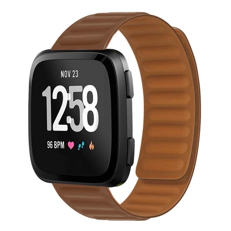 For Fitbit Versa 4 / 3 / Sense 2 20mm Silicone Magnetic Watch Band(Brown) - free shipping - PMC TechLife - Order now!