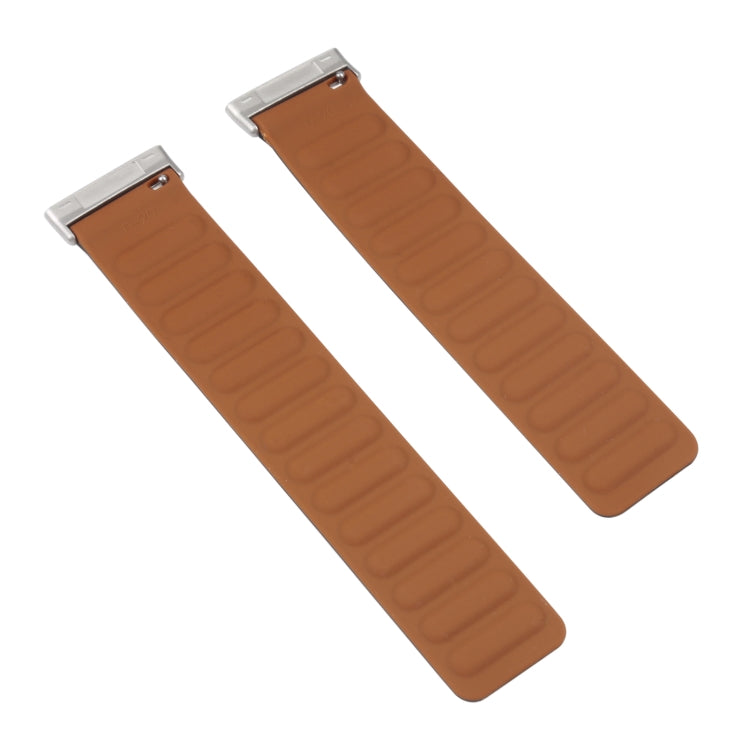 For Fitbit Versa 4 / 3 / Sense 2 20mm Silicone Magnetic Watch Band(Brown) - free shipping - PMC TechLife - Order now!