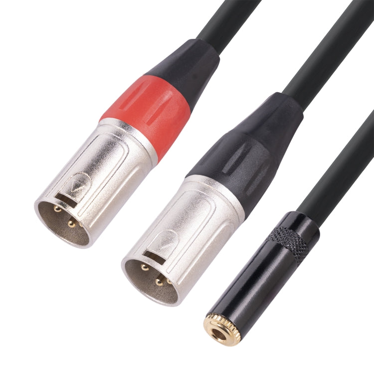 TC227YXK402-03 3.5mm Female to Dual XLR 3pin Male Audio Cable, Length: 30cm(Red Black) - Microphone Audio Cable & Connector by PMC TechLife | Online Shopping South Africa | PMC TechLife