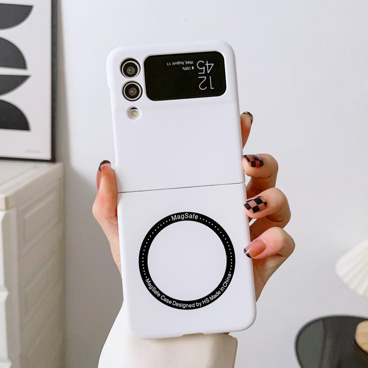 For Samsung Galaxy Z Flip3 5G Skin Feel MagSafe Magnetic Phone Case(White) - Galaxy Phone Cases by PMC TechLife | Online Shopping South Africa | PMC TechLife | Buy Now Pay Later Mobicred