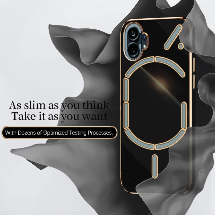 For Nothing Phone 1 XINLI Straight Edge 6D Electroplate TPU Phone Case(Pink) - Nothing Cases by PMC TechLife | Online Shopping South Africa | PMC TechLife | Buy Now Pay Later Mobicred