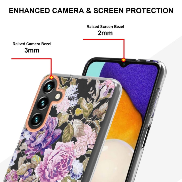 For Samsung Galaxy A14 5G Flowers and Plants Series IMD TPU Phone Case(Purple Peony) - free shipping - PMC TechLife - Order now!