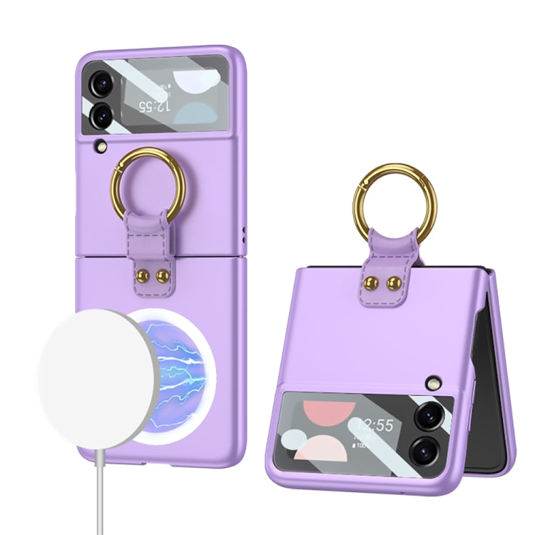 For Samsung Galaxy Z Flip3 5G GKK MagSafe Ultrathin Integrated Shockproof Phone Case with Ring Holder(Purple) - Galaxy Phone Cases by GKK | Online Shopping South Africa | PMC TechLife | Buy Now Pay Later Mobicred