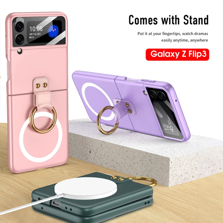 For Samsung Galaxy Z Flip3 5G GKK MagSafe Ultrathin Integrated Shockproof Phone Case with Ring Holder(Pink) - Galaxy Phone Cases by GKK | Online Shopping South Africa | PMC TechLife | Buy Now Pay Later Mobicred