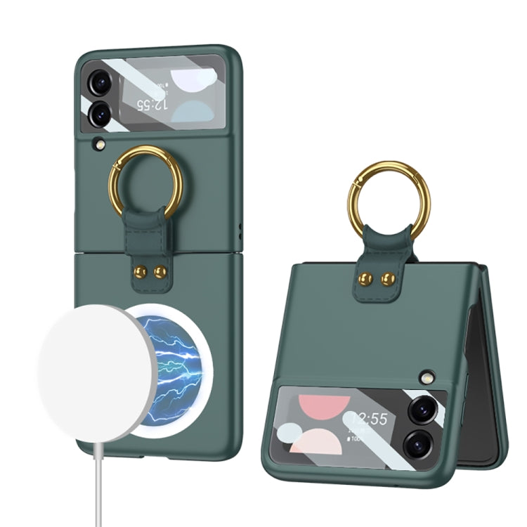 For Samsung Galaxy Z Flip4 GKK MagSafe Ultrathin Integrated Shockproof Phone Case with Ring Holder(Green) - Galaxy Z Flip4 5G Cases by GKK | Online Shopping South Africa | PMC TechLife | Buy Now Pay Later Mobicred