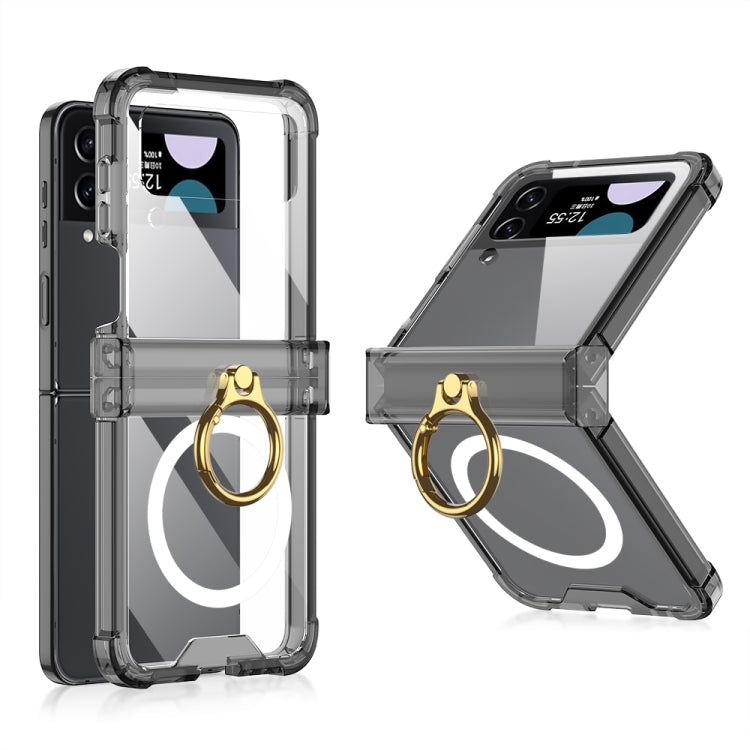 For Samsung Galaxy Z Flip4 GKK MagSafe Airbag Hinge Shockproof Phone Case with Ring Holder(Black) - Galaxy Z Flip4 5G Cases by GKK | Online Shopping South Africa | PMC TechLife | Buy Now Pay Later Mobicred