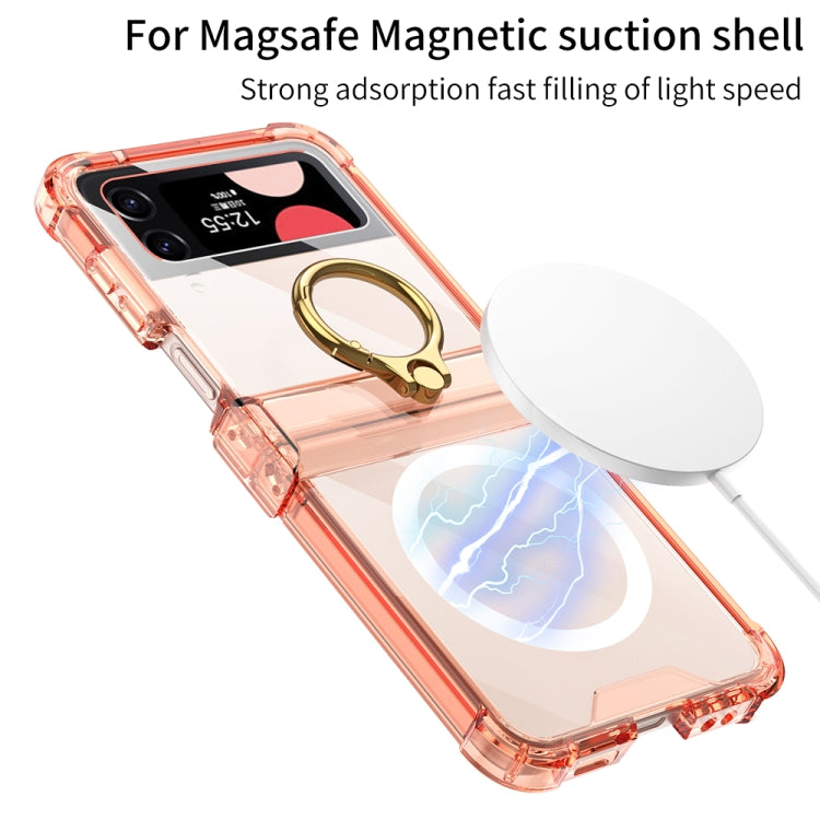 For Samsung Galaxy Z Flip4 GKK MagSafe Airbag Hinge Shockproof Phone Case with Ring Holder(Black) - Galaxy Z Flip4 5G Cases by GKK | Online Shopping South Africa | PMC TechLife | Buy Now Pay Later Mobicred