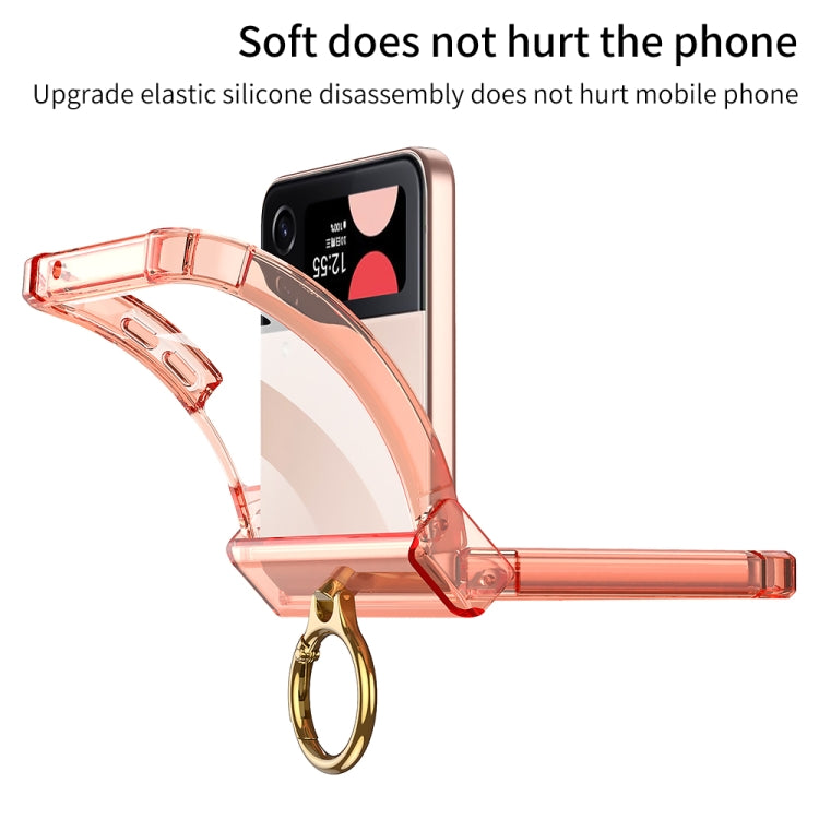 For Samsung Galaxy Z Flip4 GKK MagSafe Airbag Hinge Shockproof Phone Case with Ring Holder(Black) - Galaxy Z Flip4 5G Cases by GKK | Online Shopping South Africa | PMC TechLife | Buy Now Pay Later Mobicred