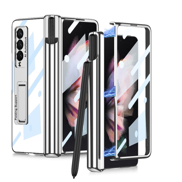 For Samsung Galaxy Z Fold3 5G GKK Magnetic Fold Hinge Shockproof Phone Case with Pen Slots(Silver) - free shipping - PMC TechLife - Order now!