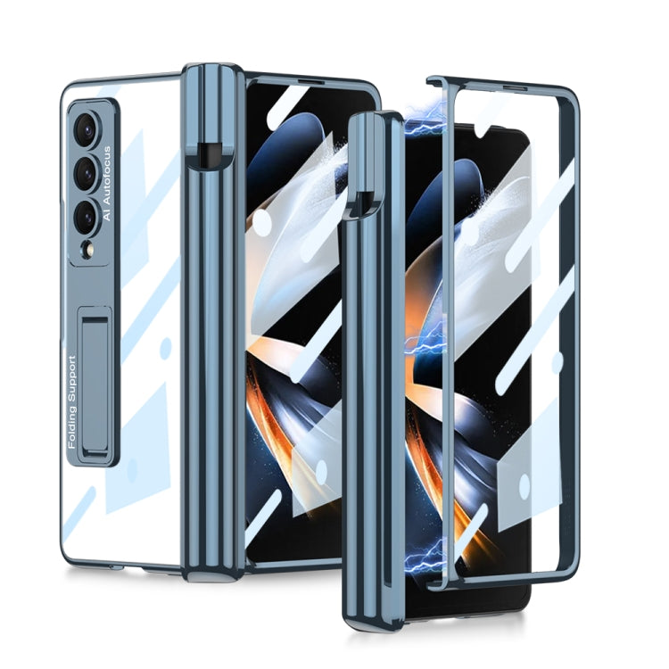 For Samsung Galaxy Z Fold4 GKK Magnetic Fold Hinge Shockproof Phone Case with Pen Slots(Blue) - Galaxy Z Fold4 5G Cases by GKK | Online Shopping South Africa | PMC TechLife | Buy Now Pay Later Mobicred