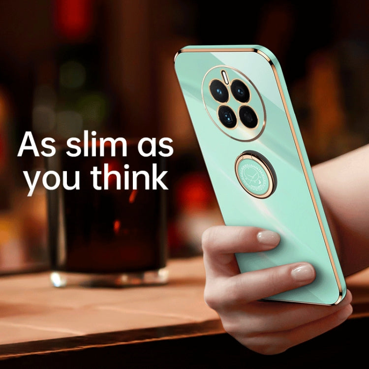 For Huawei nova 10 XINLI Straight Edge 6D Electroplate TPU Phone Case with Ring Holder(White) - free shipping - PMC TechLife - Order now!