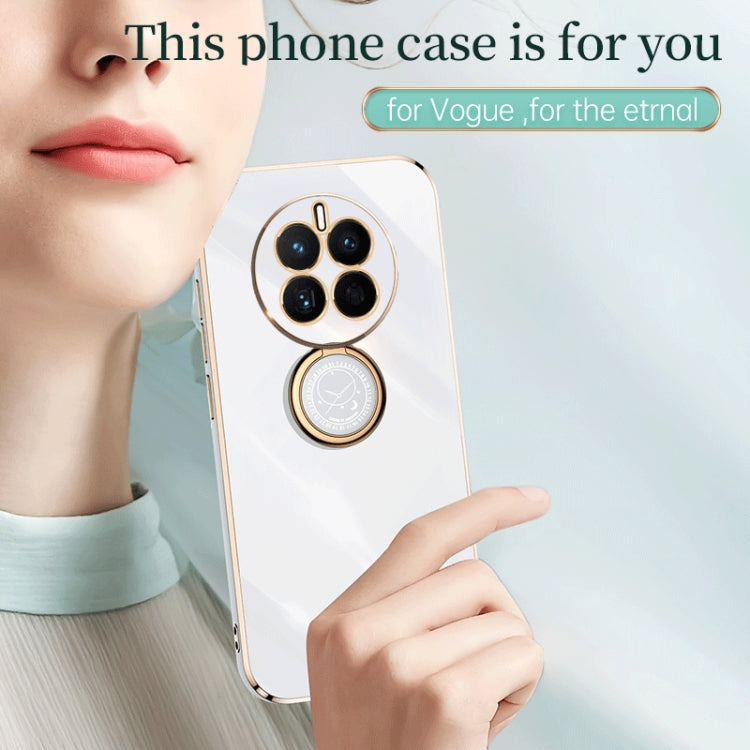 For Huawei nova 10 XINLI Straight Edge 6D Electroplate TPU Phone Case with Ring Holder(White) - free shipping - PMC TechLife - Order now!