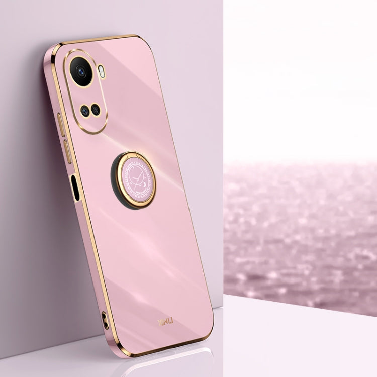 For Huawei nova 10 SE XINLI Straight Edge 6D Electroplate TPU Phone Case with Ring Holder(Cherry Purple) - free shipping - PMC TechLife - Order now!