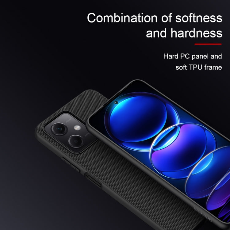 For Xiaomi Redmi Note 12 China NILLKIN Shockproof TPU + PC Textured Phone Case(Black) - Xiaomi Cases by NILLKIN | Online Shopping South Africa | PMC TechLife | Buy Now Pay Later Mobicred