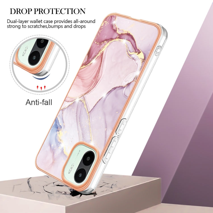 For Xiaomi Redmi A1 Electroplating Marble Dual-side IMD Phone Case(Rose Gold 005) - free shipping - PMC TechLife - Order now!