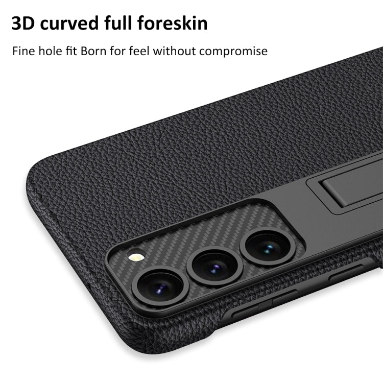 For Samsung Galaxy S23 5G GKK Plain Leather Shockproof Phone Case with Holder(Forest Green) - Galaxy S23 5G Cases by GKK | Online Shopping South Africa | PMC TechLife