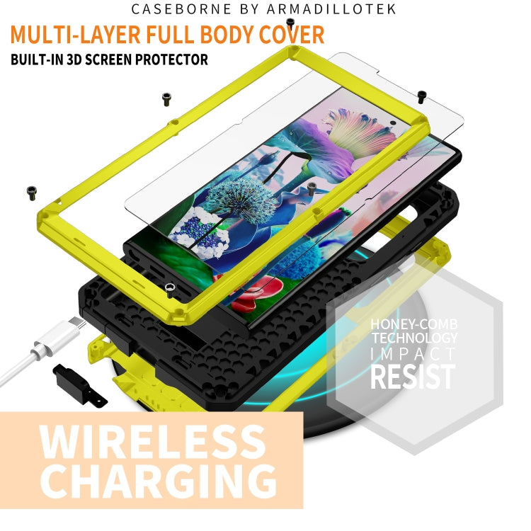 For Samsung Galaxy S23 Ultra 5G R-JUST Sliding Camera Design Life Waterproof Dustproof Shockproof Phone Case(Yellow) - free shipping - PMC TechLife - Order now!