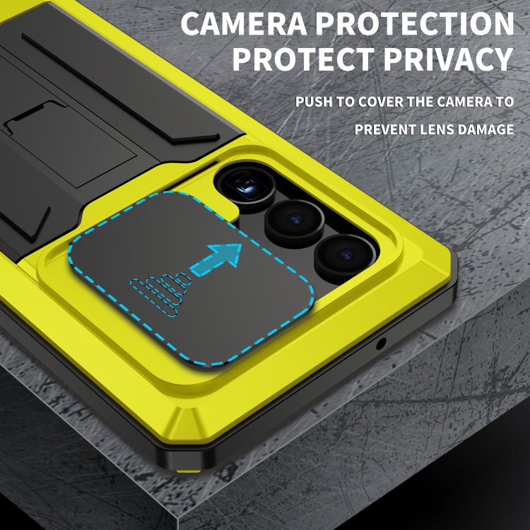 For Samsung Galaxy S23 Ultra 5G R-JUST Sliding Camera Design Life Waterproof Dustproof Shockproof Phone Case(Yellow) - free shipping - PMC TechLife - Order now!