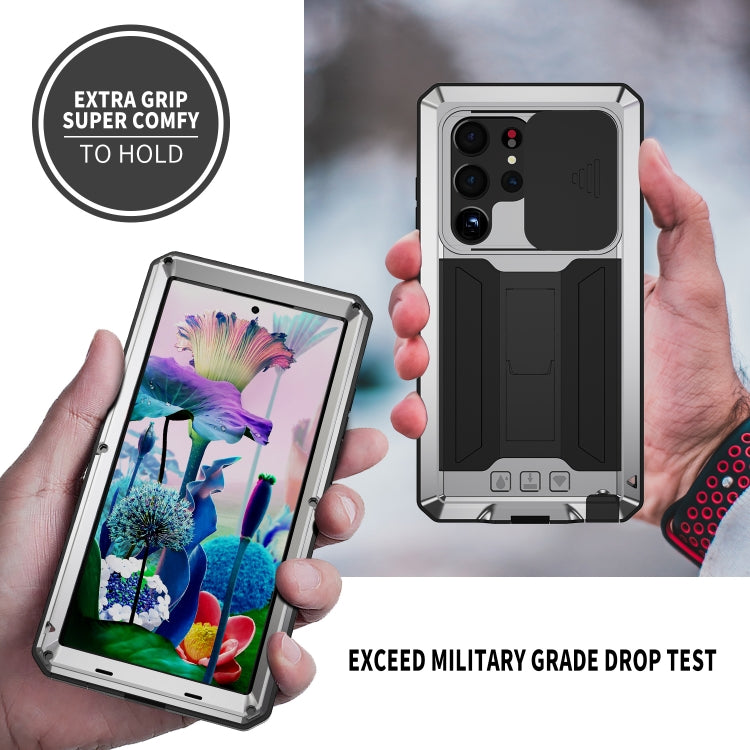 For Samsung Galaxy S23 Ultra 5G R-JUST Sliding Camera Design Life Waterproof Dustproof Shockproof Phone Case(Silver) - free shipping - PMC TechLife - Order now!