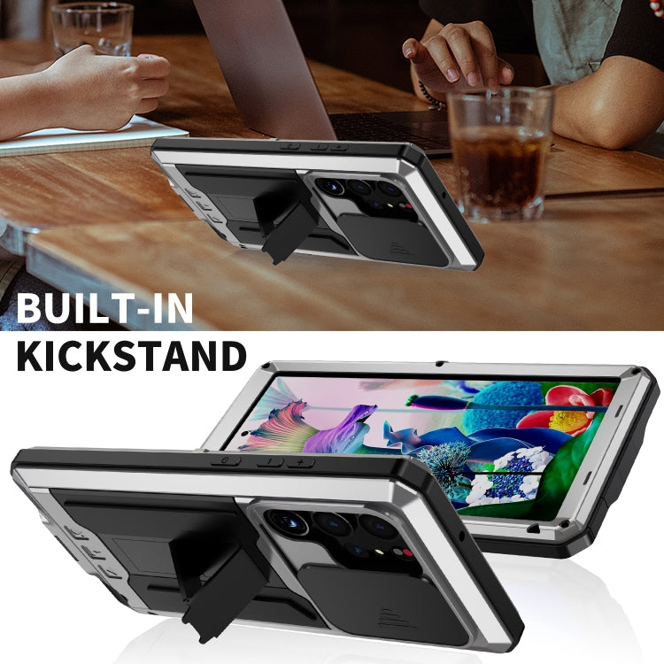 For Samsung Galaxy S23 Ultra 5G R-JUST Sliding Camera Design Life Waterproof Dustproof Shockproof Phone Case(Silver) - free shipping - PMC TechLife - Order now!