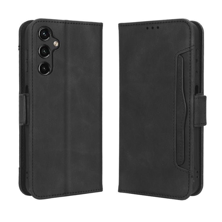 For Samsung Galaxy A14 5G Skin Feel Calf Texture Card Slots Leather Phone Case(Black) - Galaxy Phone Cases by PMC TechLife | Online Shopping South Africa | PMC TechLife | Buy Now Pay Later Mobicred