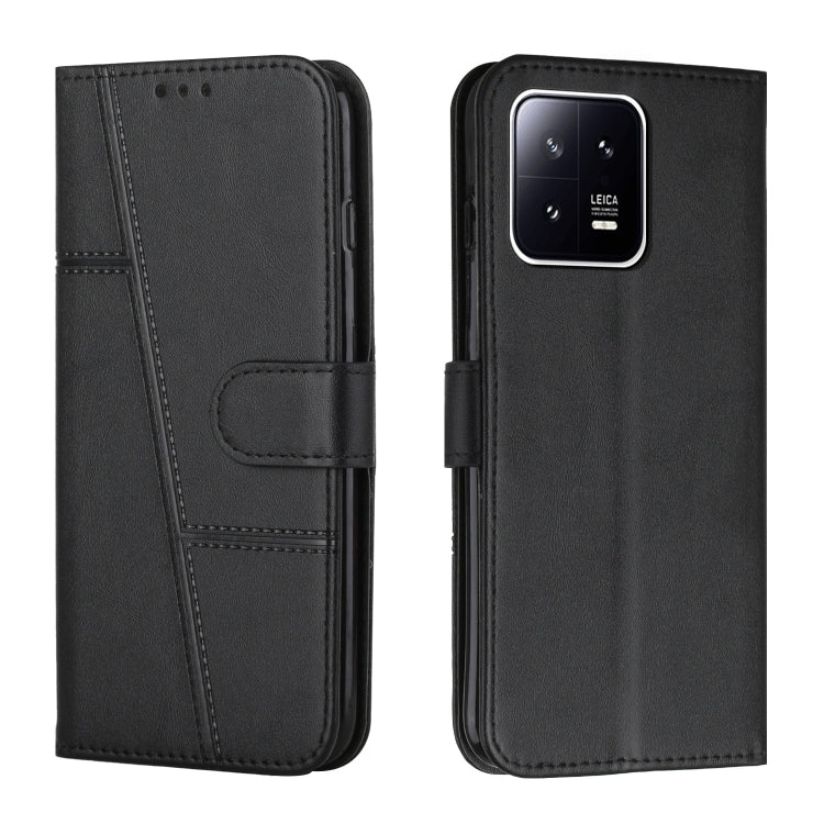 For Xiaomi 13 Pro Stitching Calf Texture Buckle Leather Phone Case(Black) - free shipping - PMC TechLife - Order now!